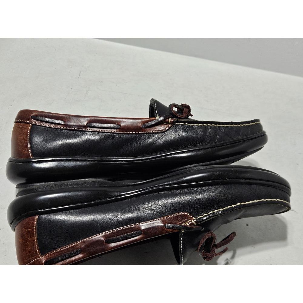 Cole Haan Loafers Mens 11M Black Brown Leather Bow Boat Shoes C08940 - Picture 5 of 9